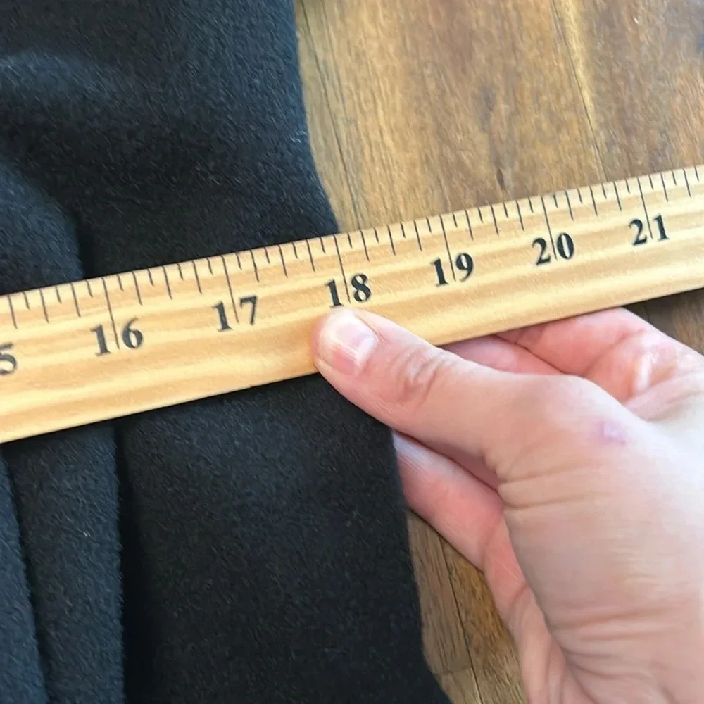 Vintage Laura Ashley Black Wool Full Length Coat Size 14 - Picture 12 of 12